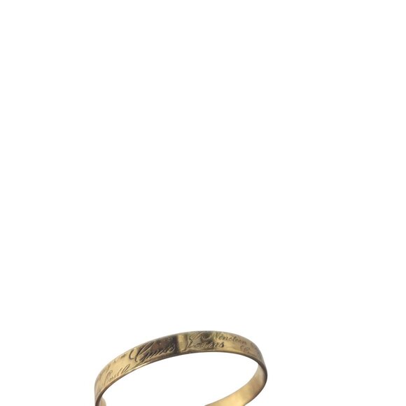 Vintage GUESS Gold Tone Hoop Earrings Engraved Logo Statement Jewelry Y2K Style - Picture 3 of 5